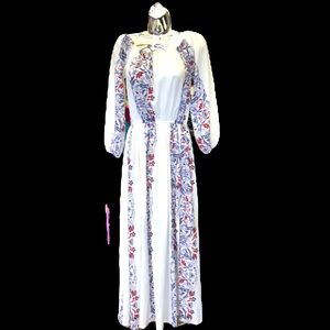 BOOHOO MAXI THREE QUARTERS SLEEVES ELASTIC WAIST ROUND NECK ELASTIC NECK LINE 4